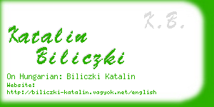 katalin biliczki business card